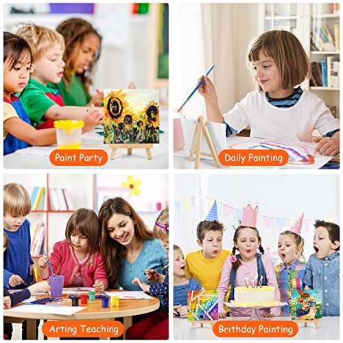 Mini Canvases Art Painting Kit with Easel & Brushes