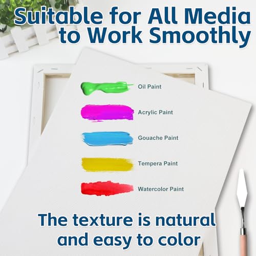 32 Pack Professional Stretched Canvas for Painting Variety