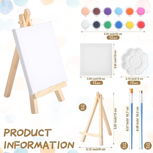 Qilery 12-Piece Acrylic Paint Set with Canvas