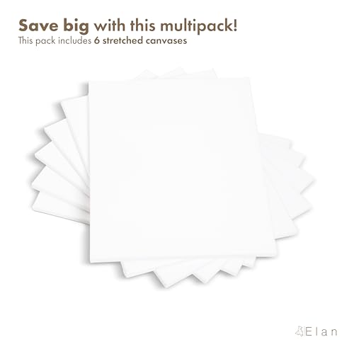 12x18 Elan Stretched Canvases, 6-Pack Art Paint Canvases
