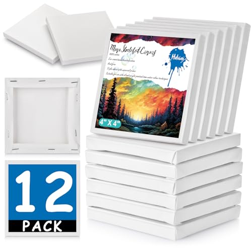 Mini Square Canvases for Painting - Pack of 12