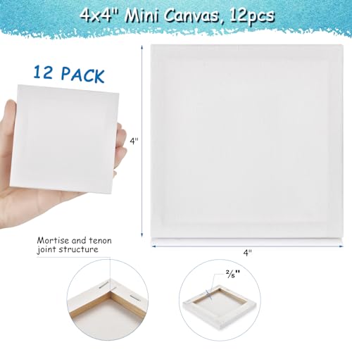 Mini Square Canvases for Painting - Pack of 12