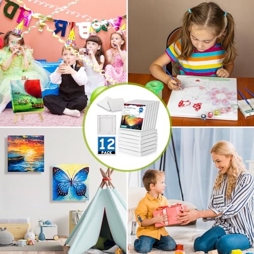 Mini Square Canvases for Painting - Pack of 12