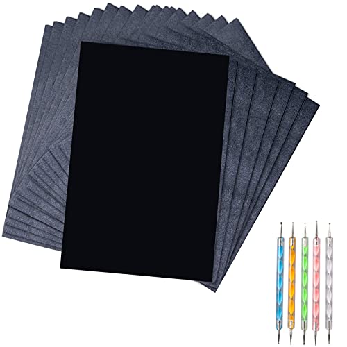 50 Black Graphite Transfer Papers + 5 Crafting Styluses