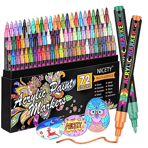 72 Colors Acrylic Paint Pens for DIY Art Projects