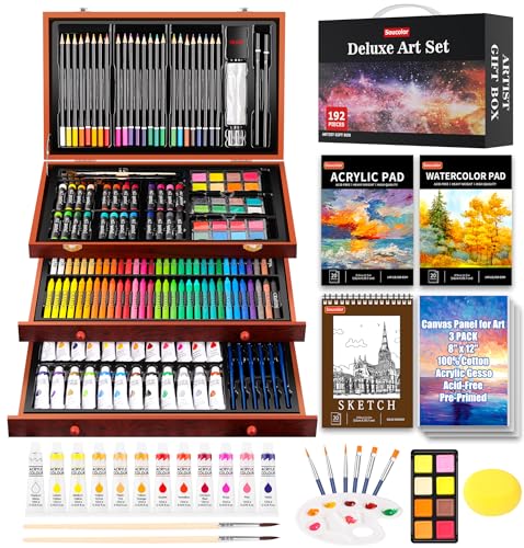 192-Piece Art Set with Acrylic, Watercolor & Sketching