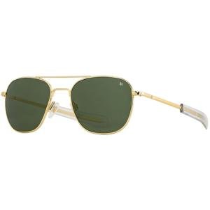 AO Original Pilot Sunglasses - Gold - Calobar Green AOLite Nylon Lenses - Bayonet Temple - 52-20-140