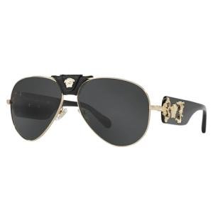 Versace Gold Aviator Sunglasses with Dark Grey 62MM Lens