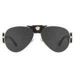 Versace Gold Aviator Sunglasses with Dark Grey 62MM Lens