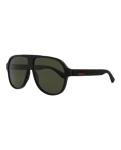 Gucci Urban Oversized Aviator Sunglasses, Black/Green