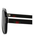 Gucci Urban Oversized Aviator Sunglasses, Black/Green