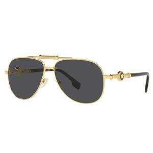 Versace Aviator Sunglasses with Gold Frame & Dark Lenses