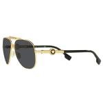 Versace Aviator Sunglasses with Gold Frame & Dark Lenses