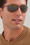 Maui Jim Polarized Aviator Sunglasses, Rootbeer/HCL® Bronze, Medium
