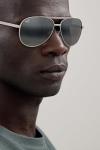 Maui Jim Seacliff Polarized Aviator Sunglasses Silver Grey