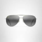 Maui Jim Seacliff Polarized Aviator Sunglasses Silver Grey