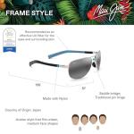 Maui Jim Guardrails Polarized Aviator Sunglasses, Silver/Blue/Grey