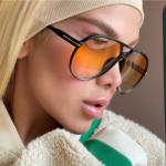 Vintage Oversized Aviator Sunglasses 70s Classic Square Aviators