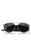 Versace VE 2232 143887 Black Metal Aviator Sunglasses Grey Lens