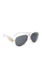 Versace Women's White/Grey Medusa Aviator Sunglasses 0VE2150Q
