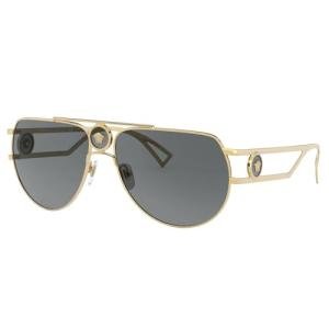 Versace Gold Metal Aviator Sunglasses with Grey Lens
