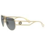 Versace Gold Metal Aviator Sunglasses with Grey Lens