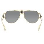 Versace Gold Metal Aviator Sunglasses with Grey Lens