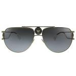 Versace Pale Gold Aviator Sunglasses with Silver Mirror
