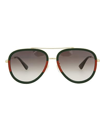 Gucci Gold Aviator Sunglasses with Brown Lenses