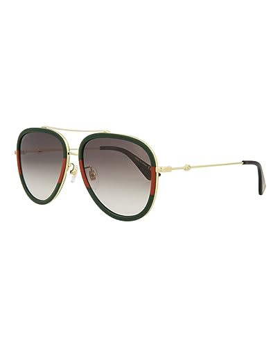 Gucci Gold Aviator Sunglasses with Brown Lenses