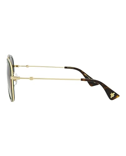 Gucci Gold Aviator Sunglasses with Brown Lenses