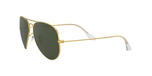 Ray-Ban RB3025 Gold/Green Aviator Sunglasses, 62mm