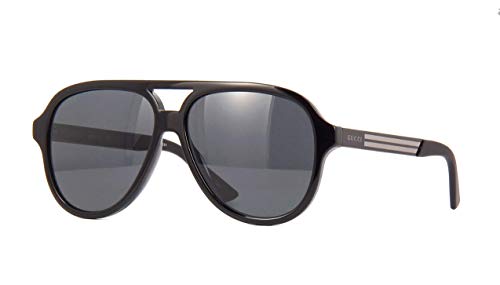 Gucci Black Aviator Sunglasses with Grey Lens