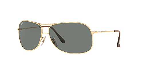 Ray-Ban RB3267 Gold/Green Metal Aviator Sunglasses 64mm