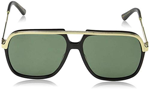 Gucci Black/Gold Square Aviator Sunglasses GG0200S Category 3