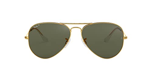 Ray-Ban Classic Aviator Sunglasses Gold/Green Polarized 58mm