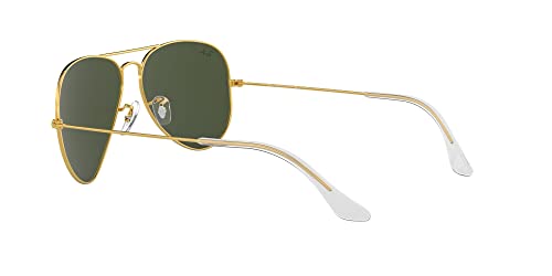 Ray-Ban RB3025 Gold/Green Aviator Sunglasses, 62mm