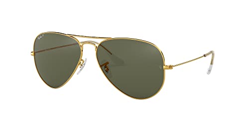 Ray-Ban Classic Aviator Sunglasses Gold/Green Polarized 58mm