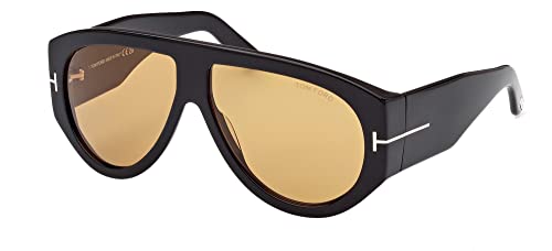 Tom Ford BRONSON FT 1044 Black/Brown Aviator Sunglasses