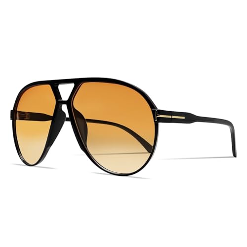 Vintage Oversized Aviator Sunglasses 70s Classic Square Aviators