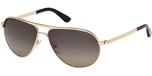 Tom Ford 0144 28D Silver Aviator Sunglasses Polariszed