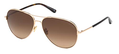 Tom Ford CLARK FT 0823 Shiny Rose Gold/Brown Shaded Sunglasses