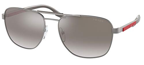 Prada Linea Rossa Men's Aviator Sunglasses Gunmetal/Grey Mirror