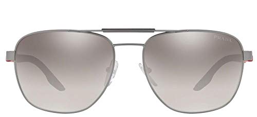 Prada Linea Rossa Men's Aviator Sunglasses Gunmetal/Grey Mirror