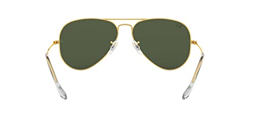 Ray-Ban RB3025 Gold/Green Aviator Sunglasses, 62mm