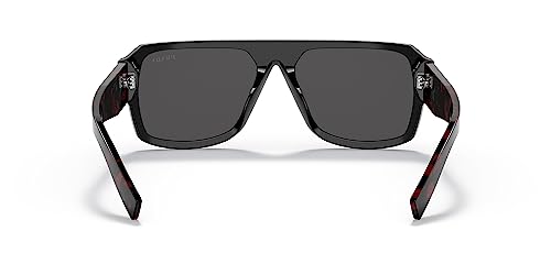 Prada Black Plastic Aviator Sunglasses with Grey Lens