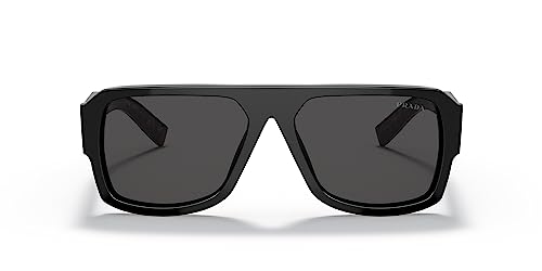 Prada Black Plastic Aviator Sunglasses with Grey Lens