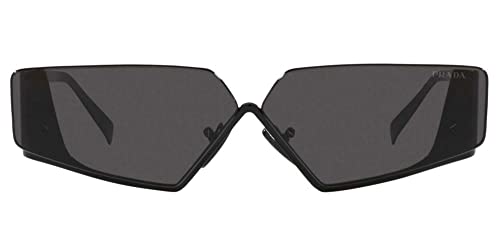 Prada Black Metal Aviator Sunglasses with Grey Lens