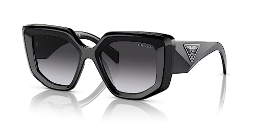 Prada PR 14ZS Black Aviator Sunglasses Grey Gradient
