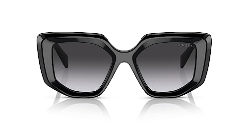 Prada PR 14ZS Black Aviator Sunglasses Grey Gradient